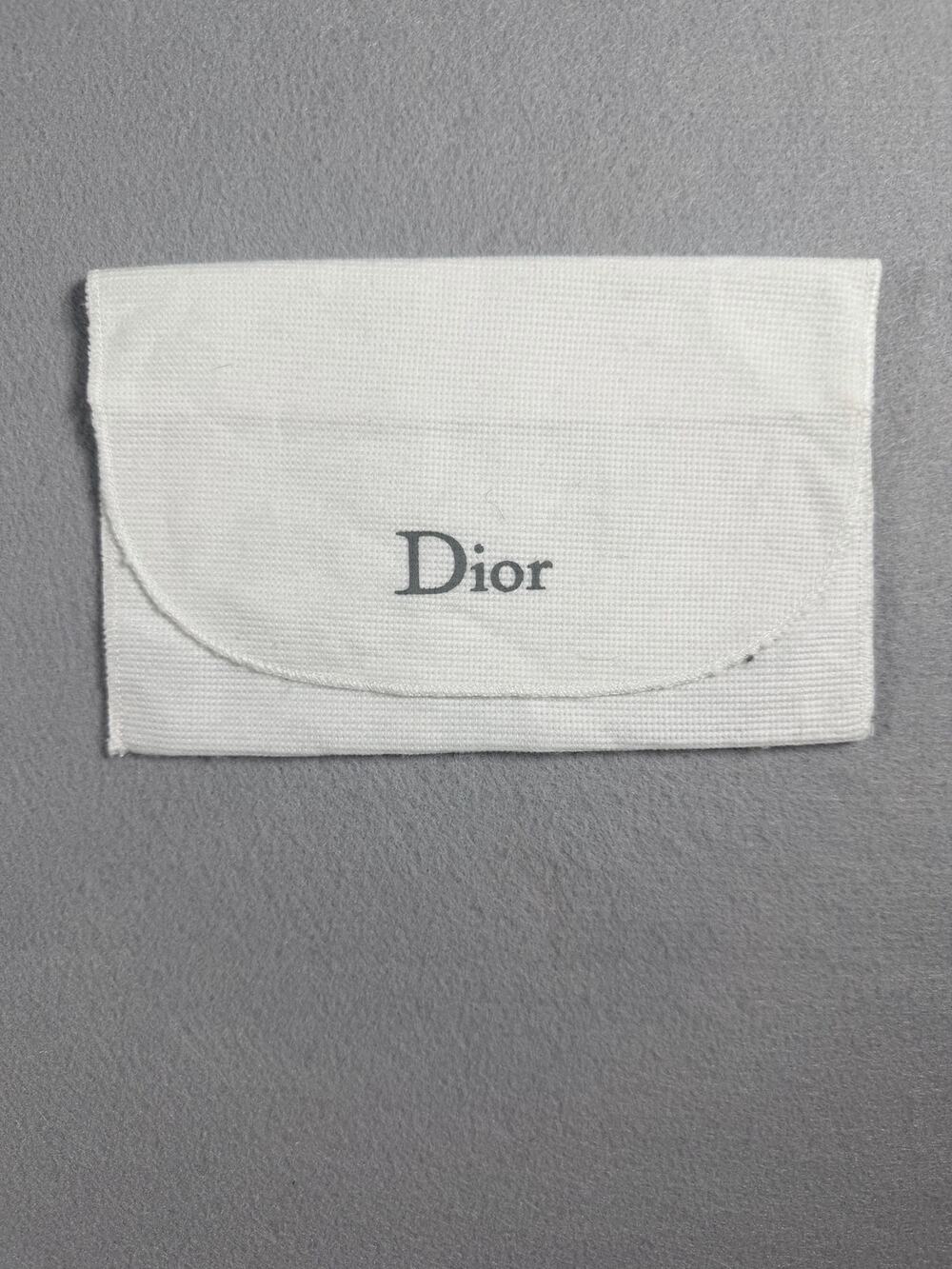 Dior Small Flap Dust Bag Pouch White 6.75” x 4.25” Card Holder Wallet Sleeve